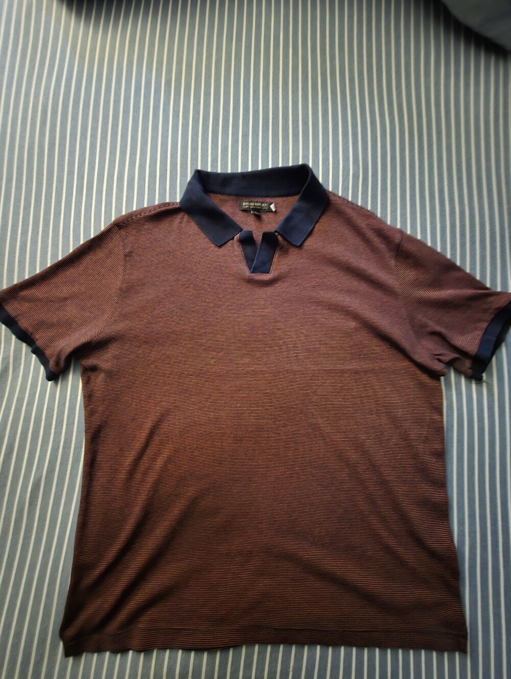 Banana Republic Men's Polo in Burgundy with Navy Trim